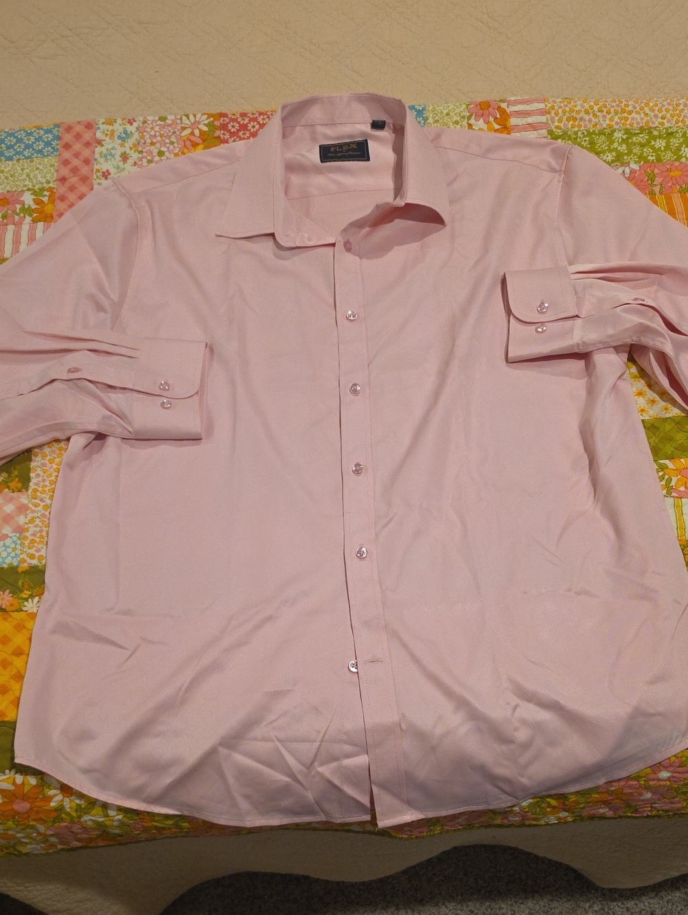 Flex Men's Tailored Dress Shirt - Light Pink XL